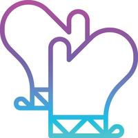 glove hot heat protector kitchen - gradient icon vector