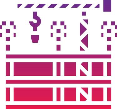 construction site building build engineering - solid gradient icon vector