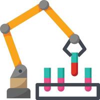 laboratory test robot arm ai - flat icon vector