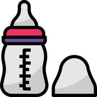 feeding bottle milk nursing baby accessories - filled outline icon vector