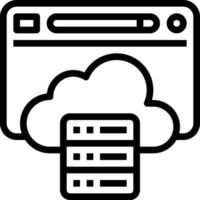 cloud hosting website database seo - outline icon vector