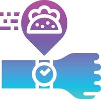 time wait taco food delivery - solid gradient icon vector