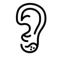 Ear frostbite icon, outline style vector