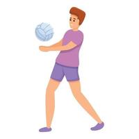 Volleyball tournament icon, cartoon style vector