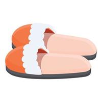 Granny slippers icon, cartoon style vector