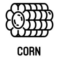 icono de maíz de granja, estilo de esquema vector