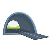 Highway tunnel icon, cartoon style vector