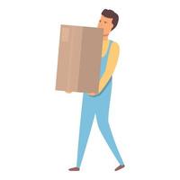 Relocation service icon cartoon vector. Move box