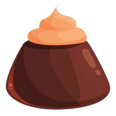Cream cocoa candy icon cartoon vector. Dark piece
