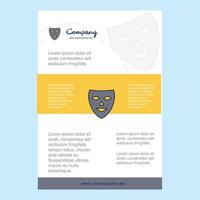 diseño de plantilla para máscara empresa perfil informe anual presentaciones folleto folleto vector fondo
