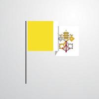 ciudad del vaticano santa sede ondeando bandera vector de diseño