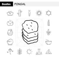 pongal paquete de iconos dibujados a mano para diseñadores y desarrolladores iconos de flor herbal lily lotus spa bambú belleza spa vector