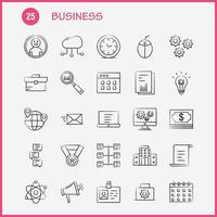 Business Hand Drawn Icon for Web Print and Mobile UXUI Kit Such as Business Time Clock Timer File Work Business Document Pictogram Pack Vector