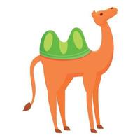 Alive camel icon, cartoon style vector