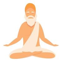 vector de dibujos animados de icono de meditación de yoga. hombre indio