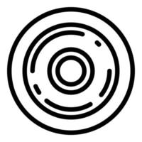 Plastic skateboard wheel icon, outline style vector