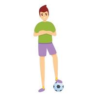 Modern soccer play icon, cartoon style vector