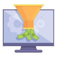 Money blog icon cartoon vector. Monetize funnel vector