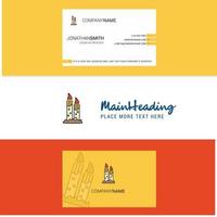 Beautiful Candle Logo and business card vertical Design Vector