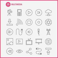 Multimedia Line Icon for Web Print and Mobile UXUI Kit Such as Microphone Mike Music Audio Fast Forward Move Play Pictogram Pack Vector