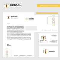 Danger board Business Letterhead Envelope and visiting Card Design vector template