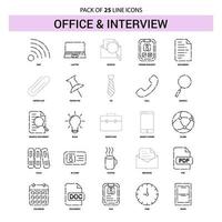 Office and Interview Line Icon Set 25 Dashed Outline Style vector