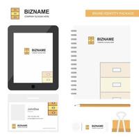 Cupboard Business Logo Tab App Diary PVC Employee Card and USB Brand Stationary Package Design Vector Template