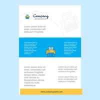 Template layout for Printer comany profile annual report presentations leaflet Brochure Vector Background