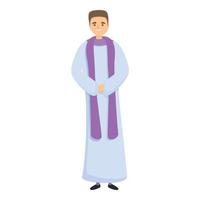 Italian priest icon, cartoon style vector