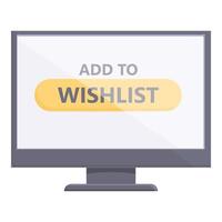 vector de dibujos animados de icono de lista de deseos en línea. lista de la tienda