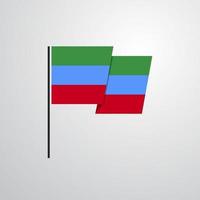 Dagestan waving Flag design vector