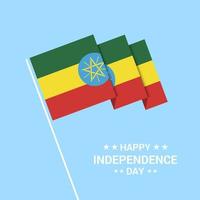 Ethiopia Independence day typographic design with flag vector