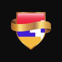Nagorno Karabakh Republic flag Golden badge design vector