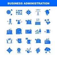 iconos de glifo sólido de administración empresarial establecidos para infografías kit uxui móvil y diseño de impresión incluyen sitio web protegido sitio web internet dólar montañas dólar lápiz eps 10 vector