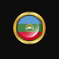 Karachay Chekessia flag Golden button vector