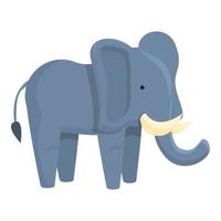 icono de elefante safari, estilo de dibujos animados vector