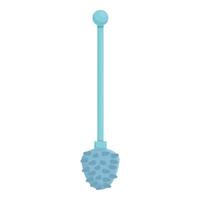 Blue toilet brush icon cartoon vector. Clean bowl vector