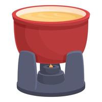 vector de dibujos animados de icono de fondue francés. comida de queso