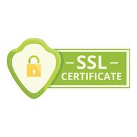 icono de certificado SSL público, estilo de dibujos animados vector