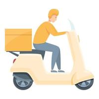 vector de dibujos animados de icono de dirección de entrega. scooter hombre
