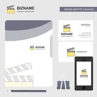 película clip negocio logotipo archivo cubierta tarjeta de visita y aplicación móvil diseño vector ilustración