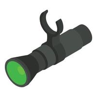 Hunting rifle flashlight icon, isometric style vector