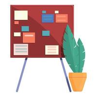 Board task schedule icon, cartoon style vector