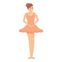 Young ballerina icon, cartoon style vector