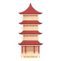 Outing pagoda icon cartoon vector. China building vector