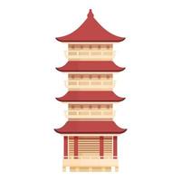 Outing pagoda icon cartoon vector. China building vector