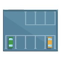 Paid parking top view icon, cartoon style vector