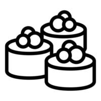 Caviar sushi roll icon, outline style vector