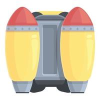 vector de dibujos animados de icono de jetpack de fuego. impulso de cohete