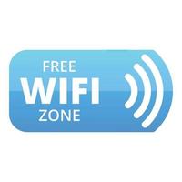 Public free wifi zone icon, cartoon style vector
